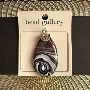 Gallery Black and White Swirl Pendant Necklace